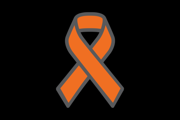 an orange ribbon