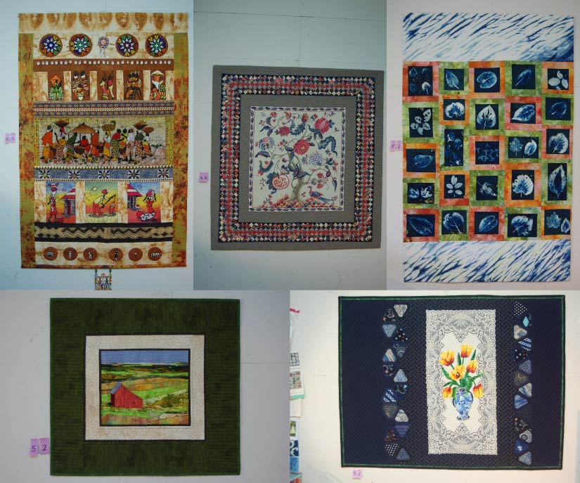 Quilts available for bidding at the showcase