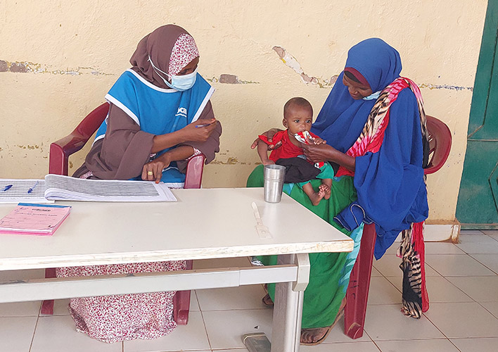 Farhan takes an appetite test in Somalia after receiving treatment for being malnourished.