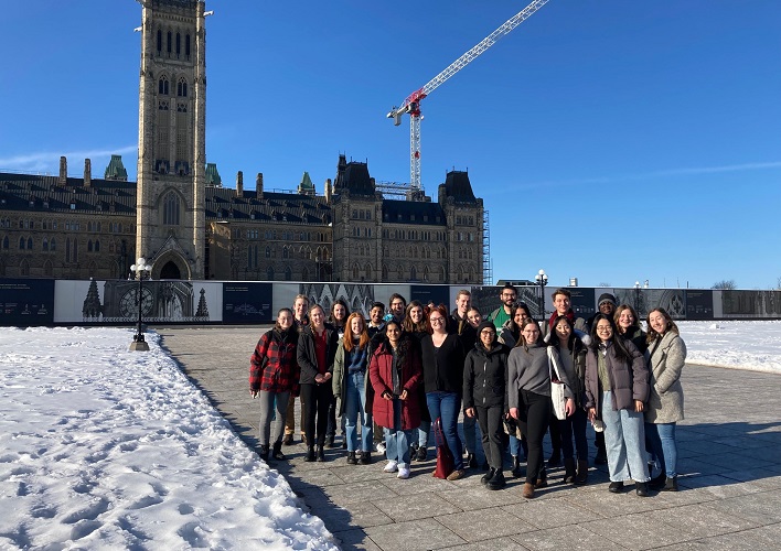 Hunger on the Hill participants standing in front of parliament.
