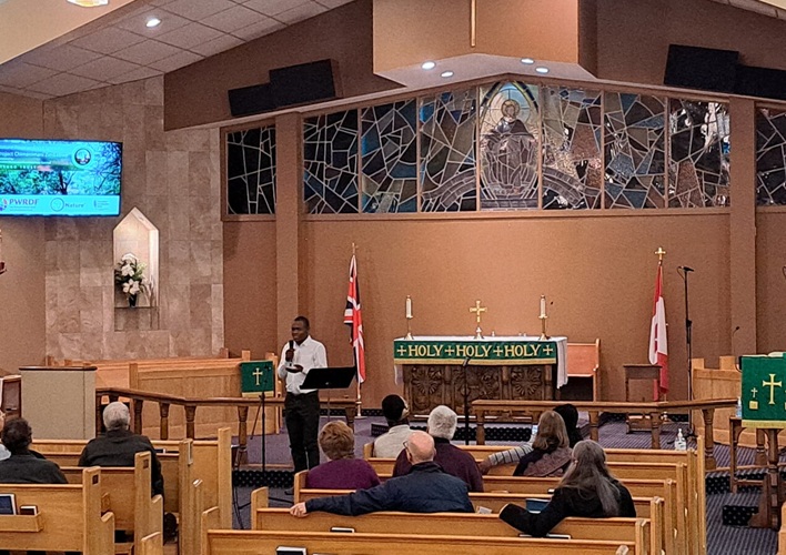 Farai speaking at St John the Baptist Anglican Church Riverview NB Nov 24 2024
