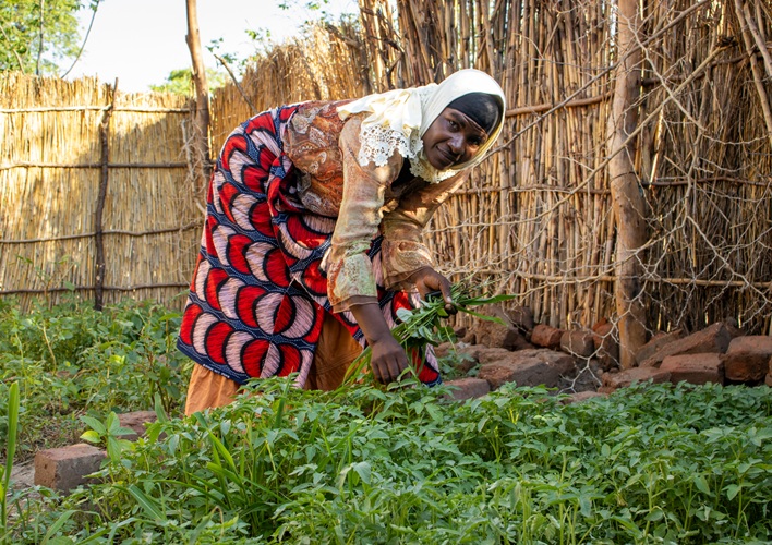 A woman in her garden