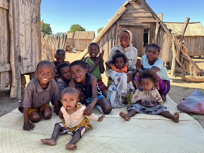 Zafindefera and her family in Madagascar.