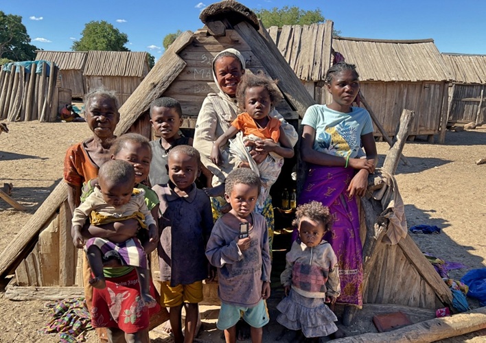 Zafindefera and her family in Madagascar.